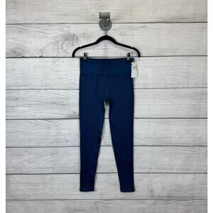 Maxxim Women's Blue Teal Ribbed High Waisted Active Leggings Size Medium